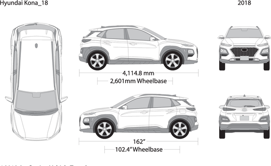 2018 Hyundai Kona V01 Vehicle Wrap Template