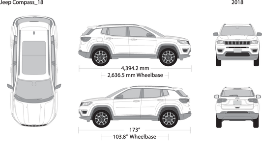 2018 Jeep Compass V18 Vehicle Wrap Template
