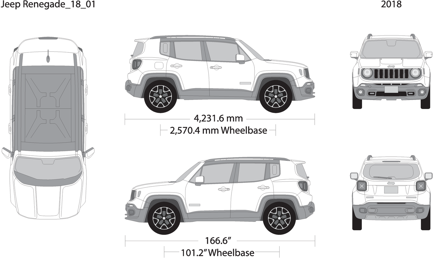 2018 Jeep Renegade V01 Vehicle Wrap Template