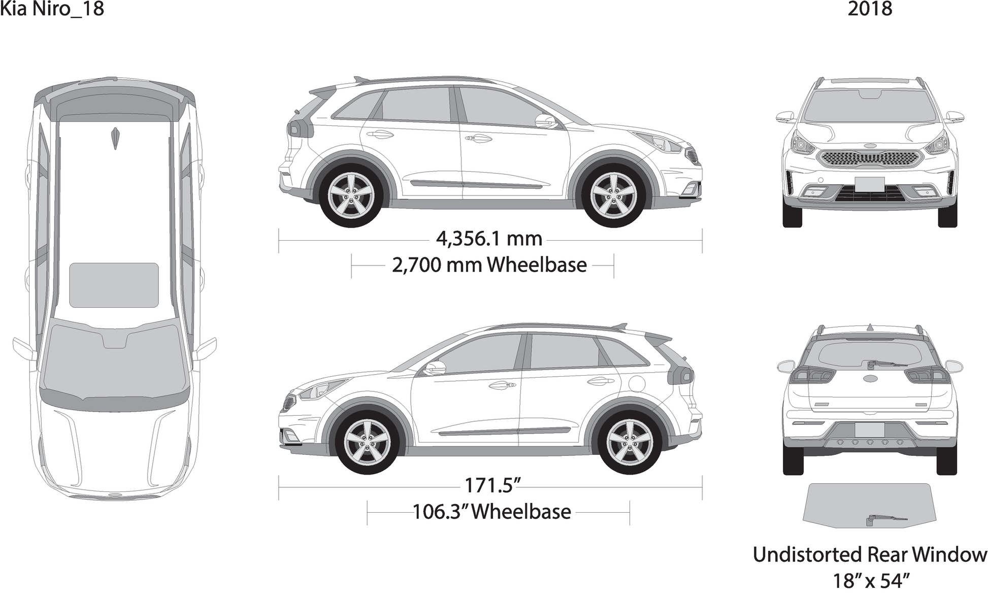 2018 Kia Niro V18 Vehicle Wrap Template