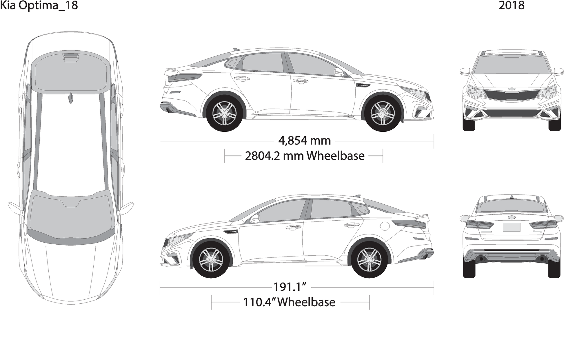 2018 Kia Optima V18 Vehicle Wrap Template
