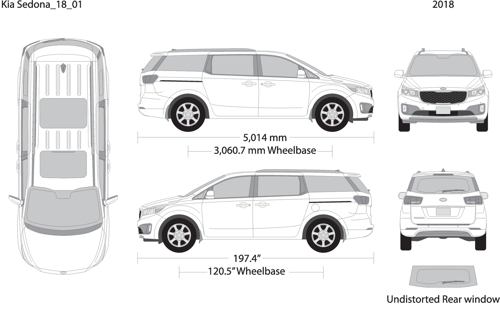 2018 Kia Sedona V01 Vehicle Wrap Template