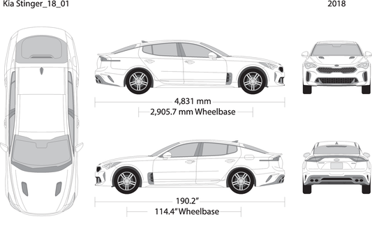 2018 Kia Stinger V18 Vehicle Wrap Template