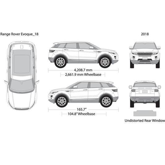 2018 Land Rover Evoque V18 Vehicle Wrap Template
