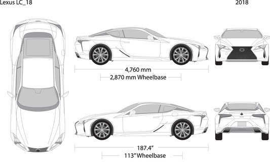 2018 Lexus Lc V18 Vehicle Wrap Template