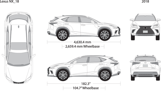 2018 Lexus Nx V18 Vehicle Wrap Template