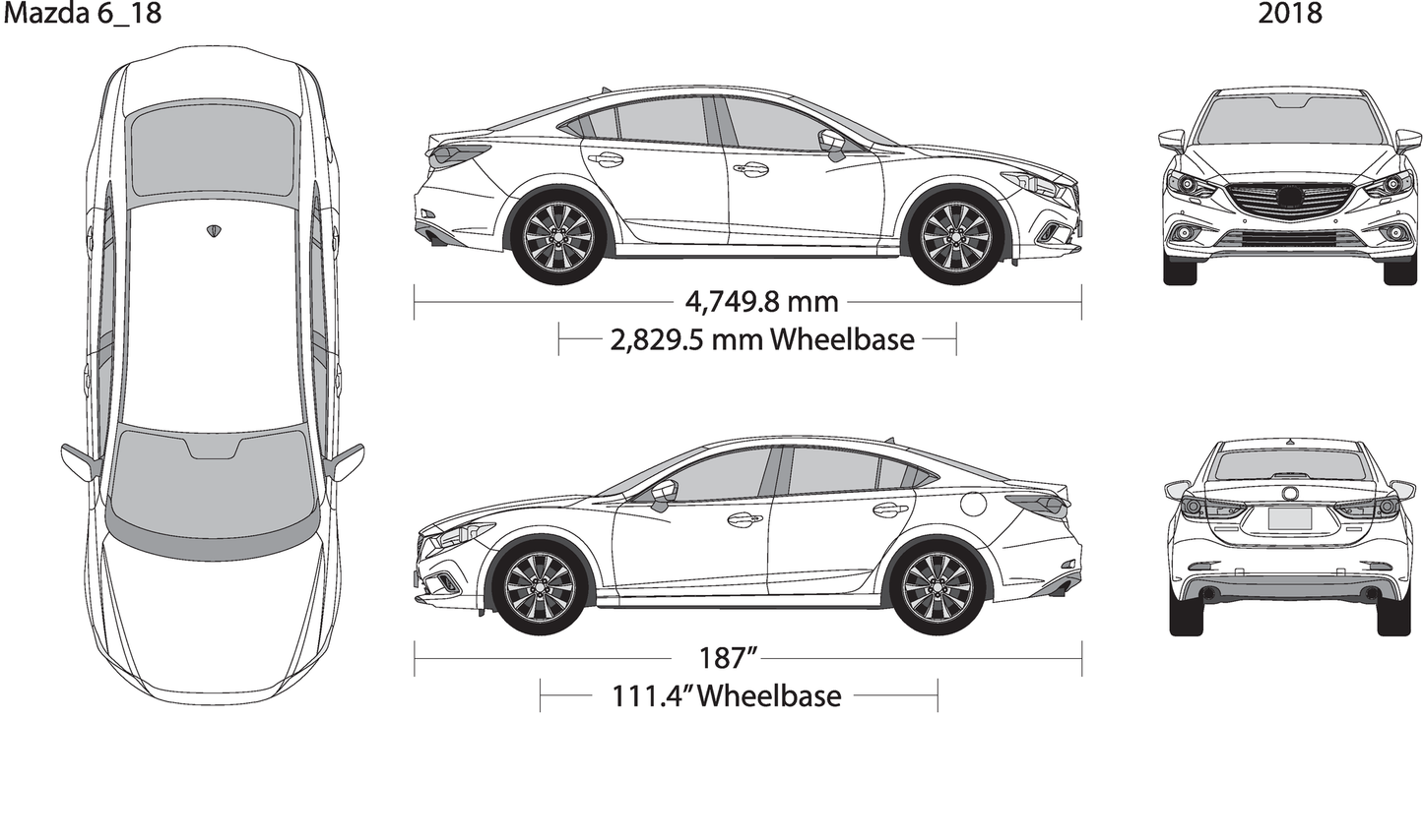 2018 Mazda Mazda 6 V01 Vehicle Wrap Template