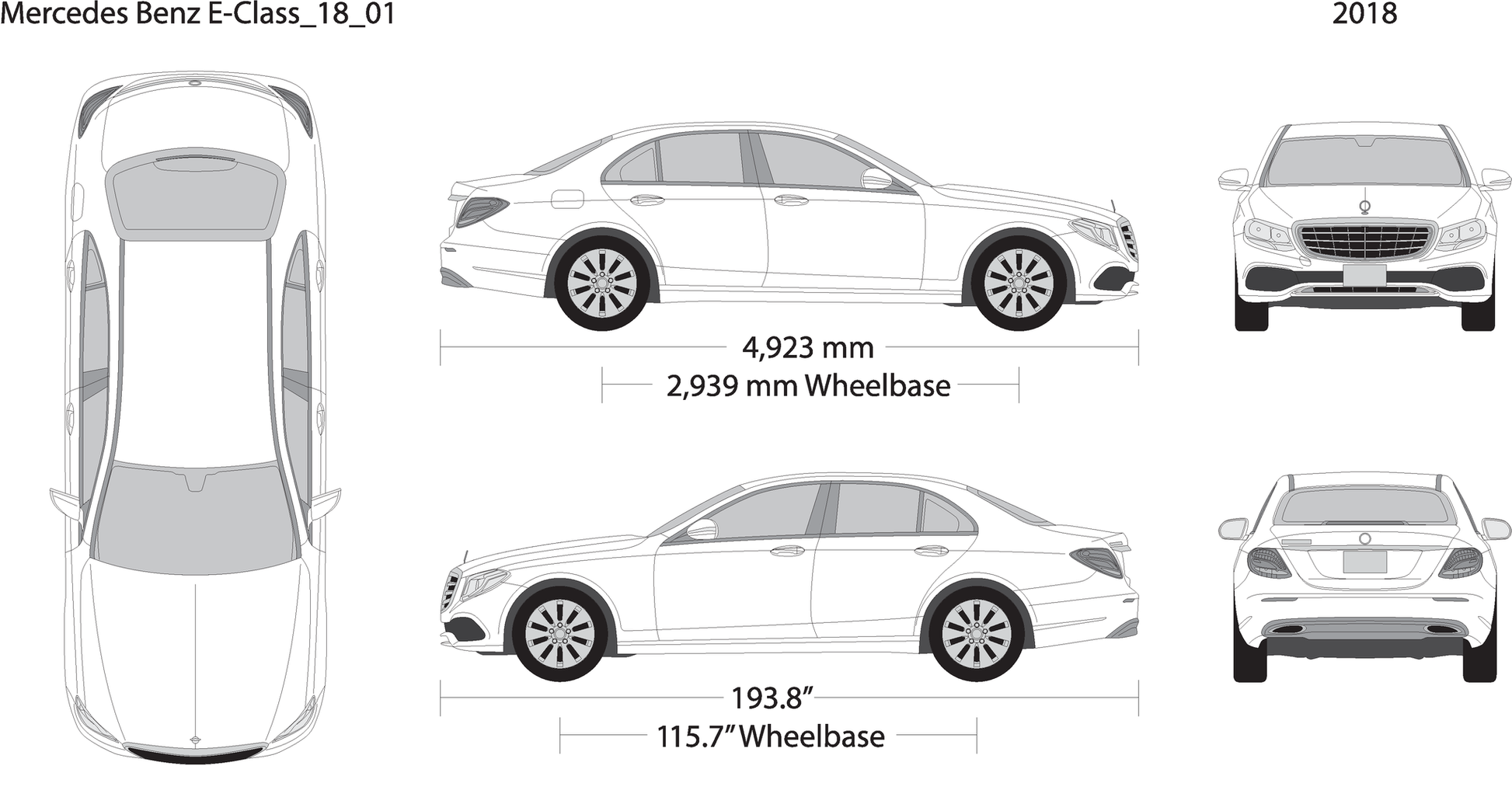 2018 Mercedes E Class V01 Vehicle Wrap Template