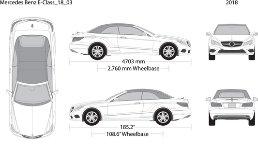2018 Mercedes E Class V03 Vehicle Wrap Template