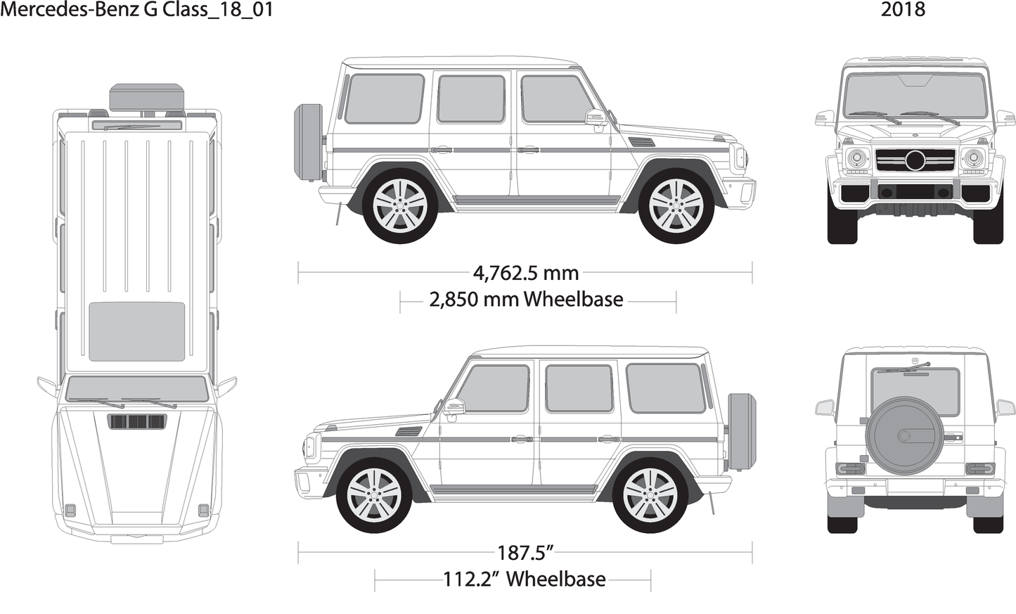 2018 Mercedes G Class V01 Vehicle Wrap Template
