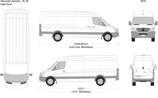 2018 Mercedes Sprinter V09 Vehicle Wrap Template