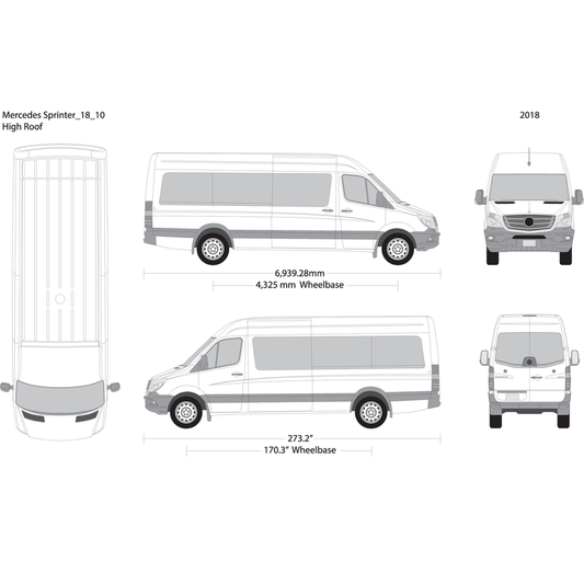 2018 Mercedes Sprinter V10 Vehicle Wrap Template