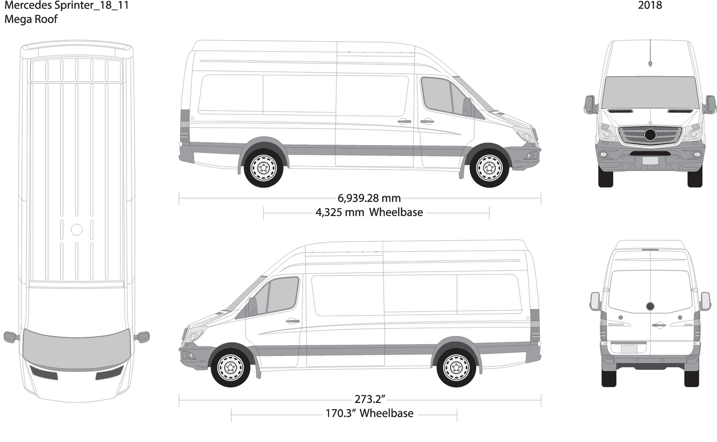 2018 Mercedes Sprinter V11 Vehicle Wrap Template
