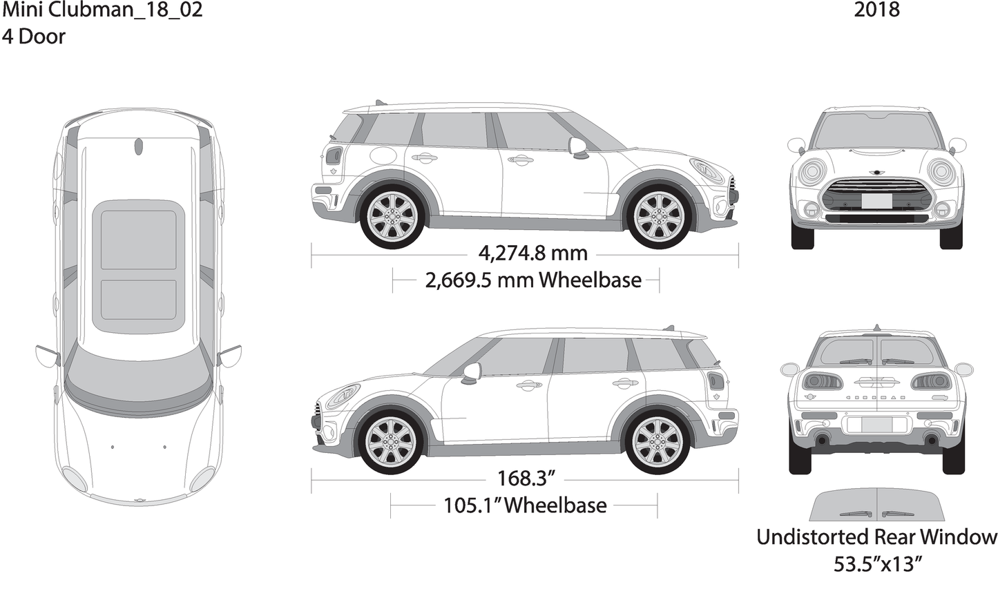 2018 Mini Cooper Mini Clubman V02 Vehicle Wrap Template
