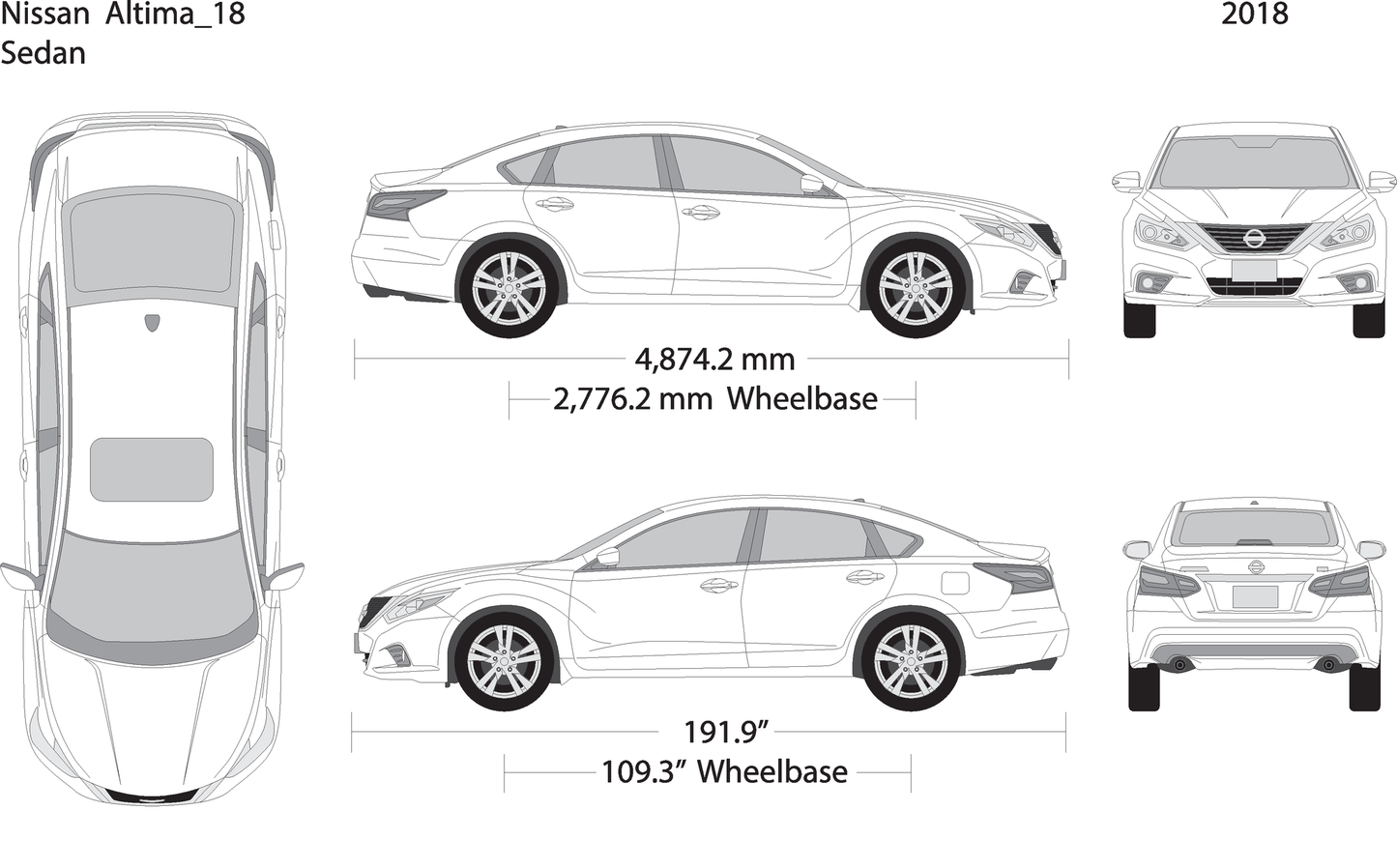 2018 Nissan Altima V01 Vehicle Wrap Template