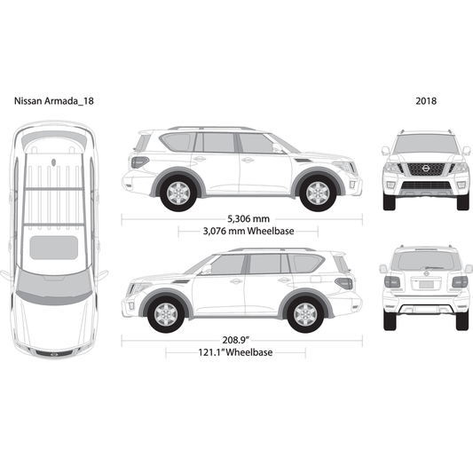 2018 Nissan Armada V18 Vehicle Wrap Template