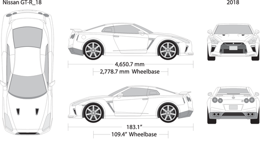 2018 Nissan Gt R V18 Vehicle Wrap Template