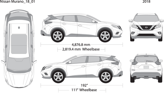 2018 Nissan Murano V01 Vehicle Wrap Template