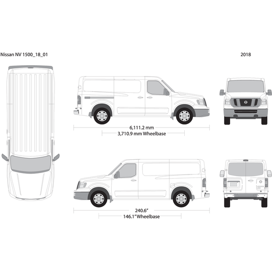 2018 Nissan Nv Cargo 1500 V01 Vehicle Wrap Template