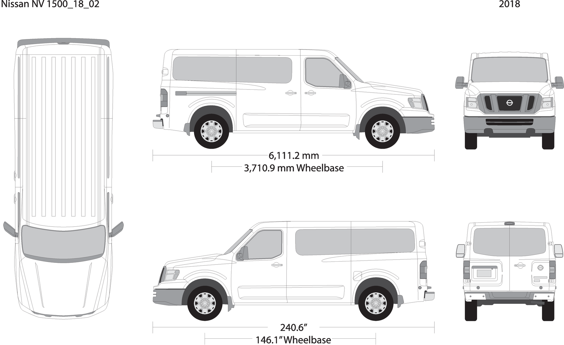 2018 Nissan Nv Passenger V02 Vehicle Wrap Template