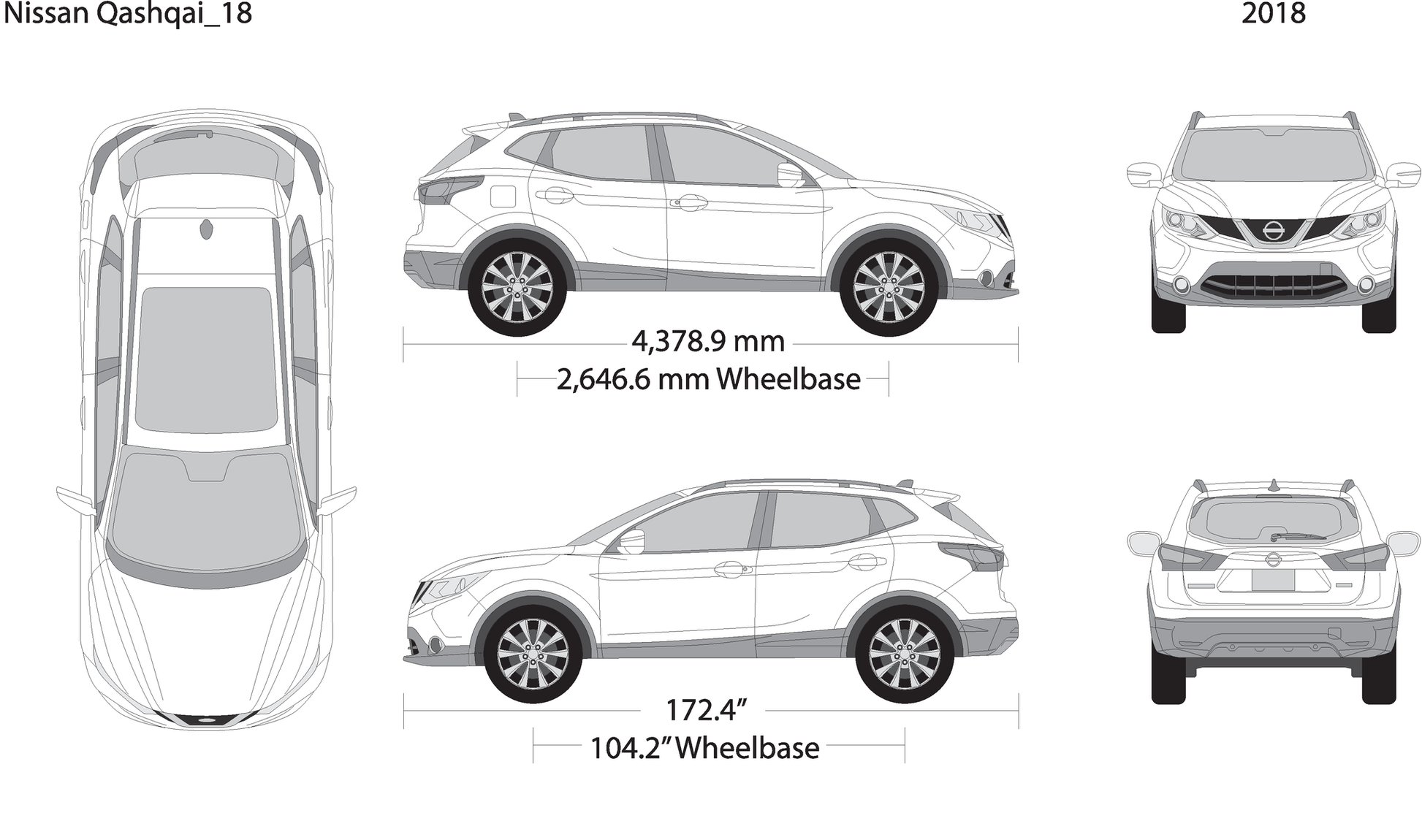 2018 Nissan Qashqai V18 Vehicle Wrap Template