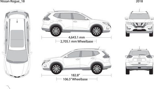 2018 Nissan Rogue V18 Vehicle Wrap Template