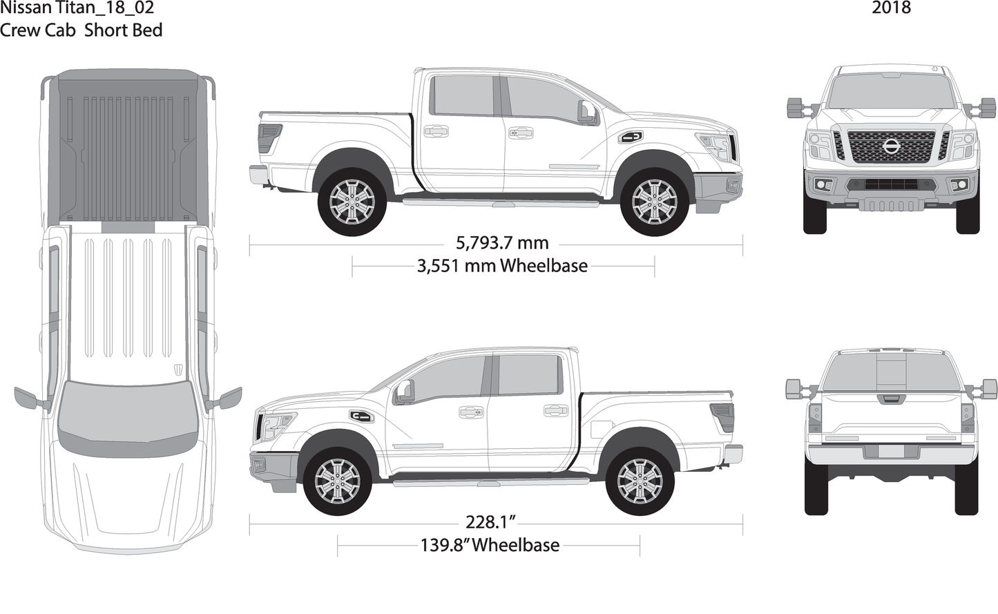 2018 Nissan Titan V02 Vehicle Wrap Template