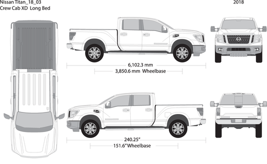 2018 Nissan Titan V03 Vehicle Wrap Template