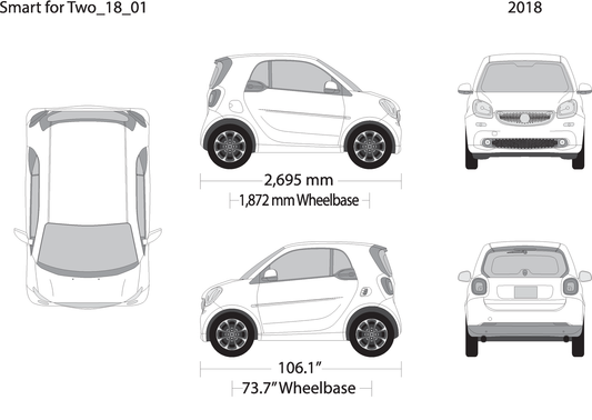 2018 Smart Fortwo V01 Vehicle Wrap Template