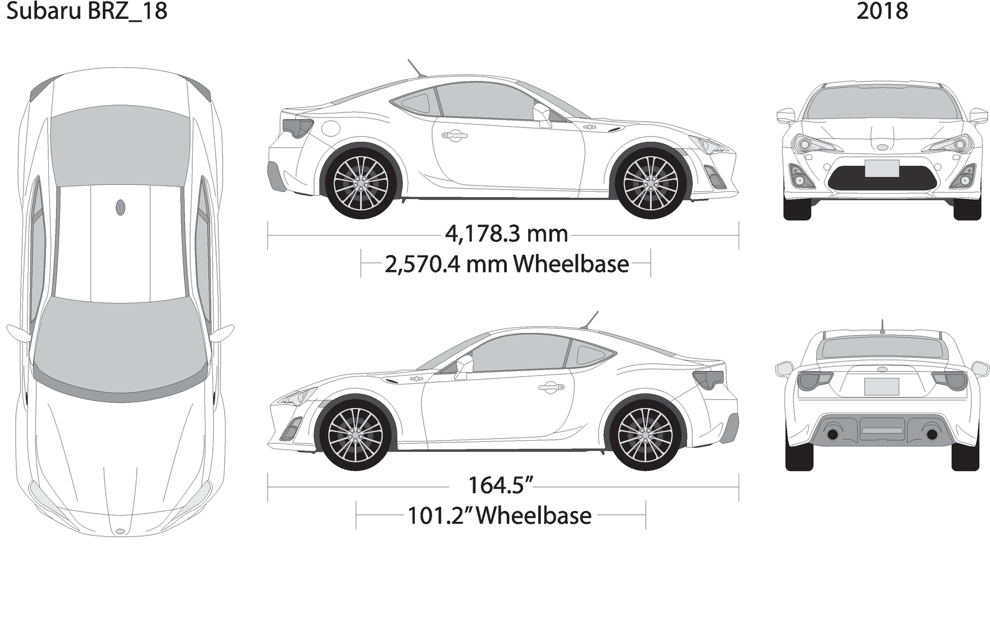2018 Subaru Brz V18 Vehicle Wrap Template