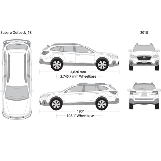 2018 Subaru Outback V18 Vehicle Wrap Template