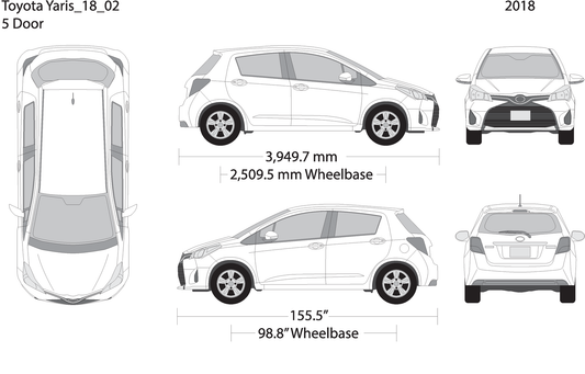 2018 Toyota Yaris V02 Vehicle Wrap Template