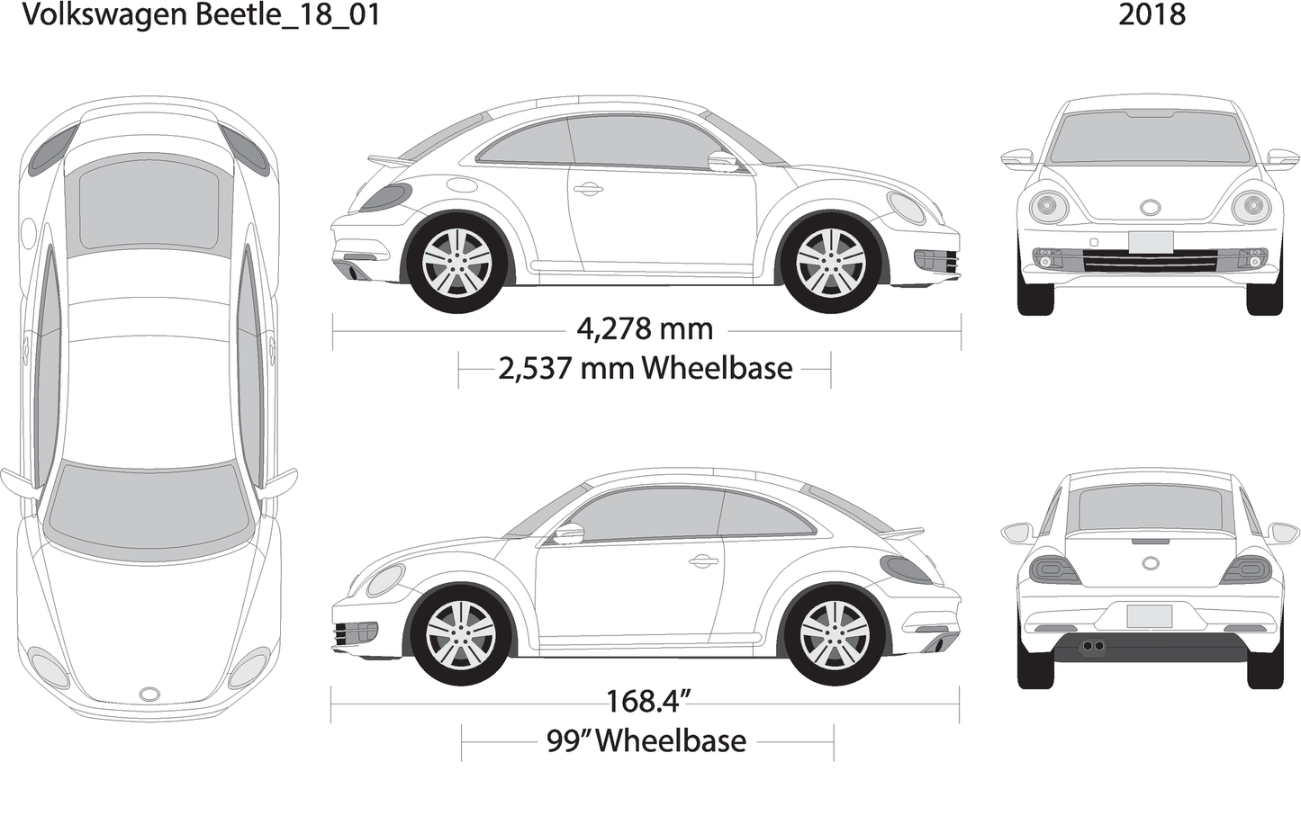 2018 Volkswagen Beetle V01 Vehicle Wrap Template