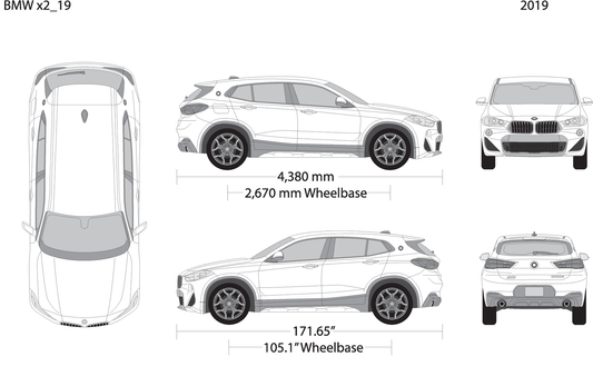 2019 Bmw X2 V19 Vehicle Wrap Template