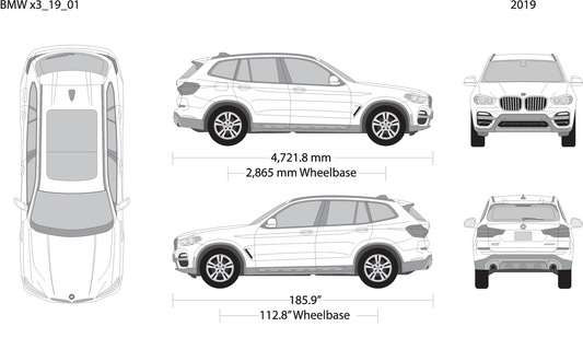 2019 Bmw X3 V19 Vehicle Wrap Template