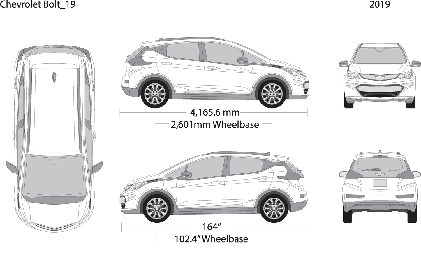2019 Chevy Bolt V19 Vehicle Wrap Template