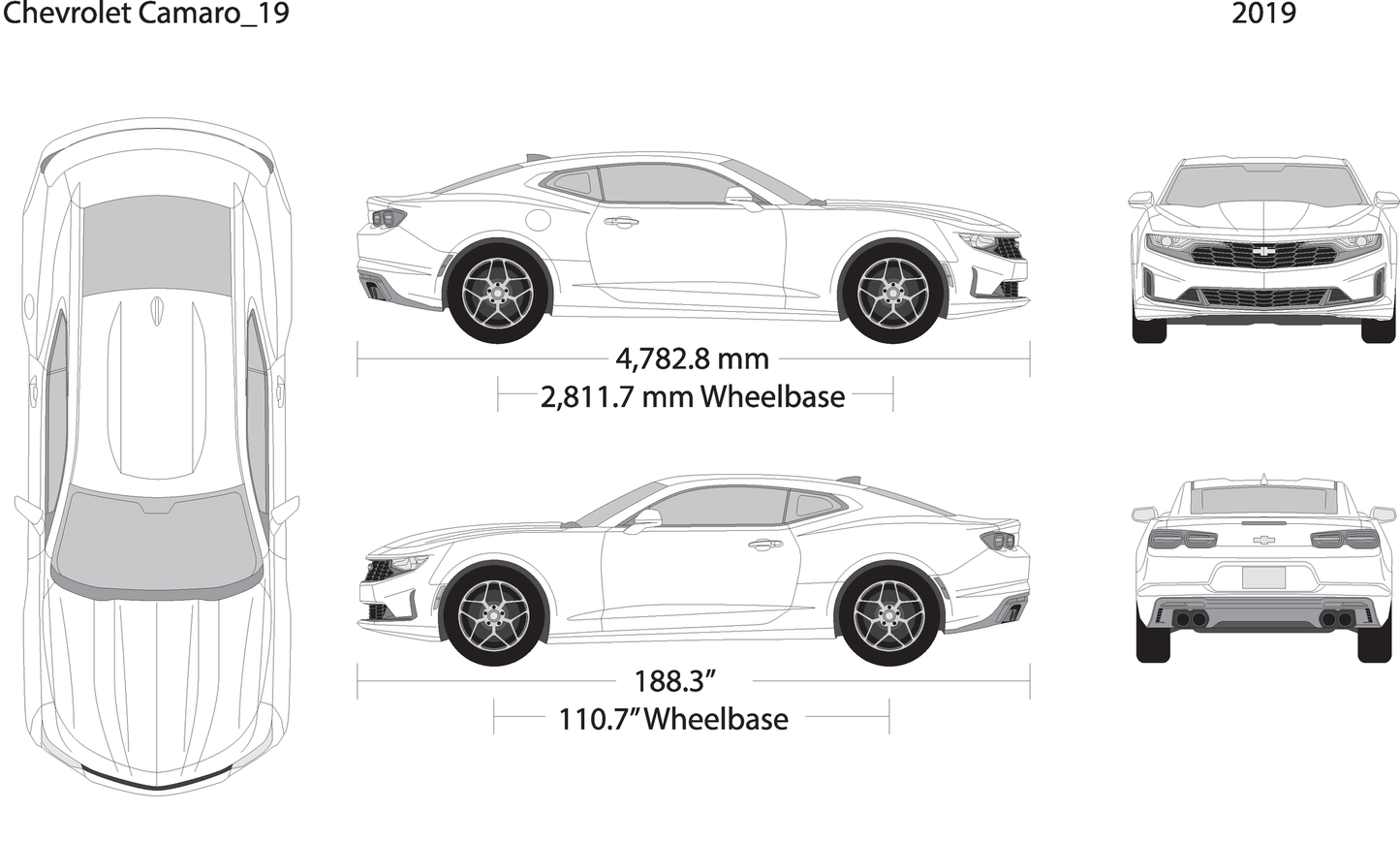 2019 Chevy Camaro V01 Vehicle Wrap Template
