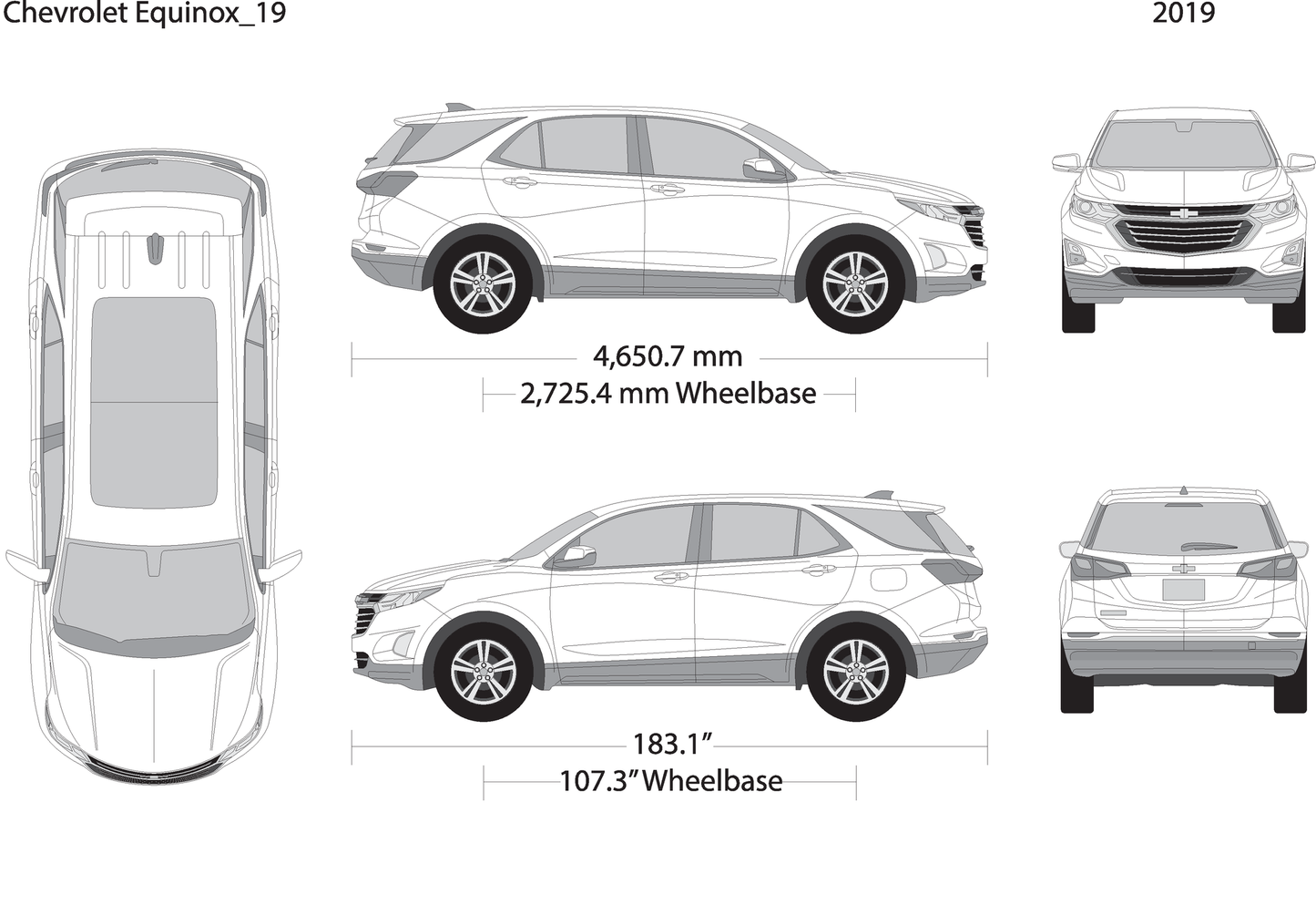 2019 Chevy Equinox V19 Vehicle Wrap Template