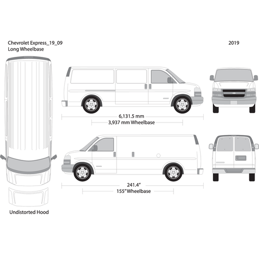 2019 Chevy Express V09 Vehicle Wrap Template