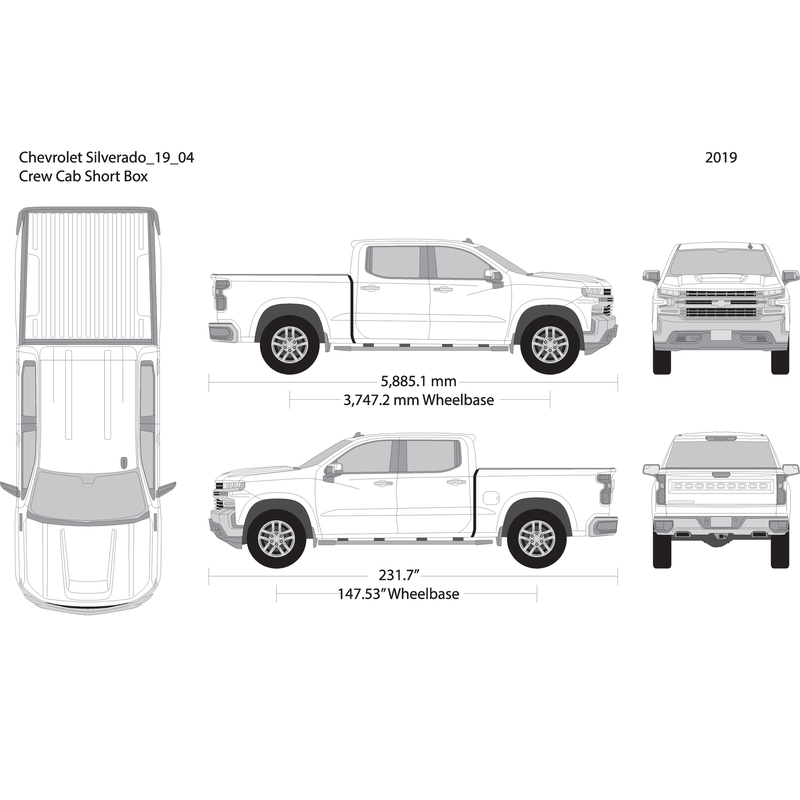 2019 Chevy Silverado 1500 V04 Vehicle Wrap Template