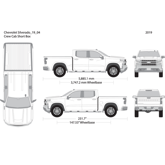2019 Chevy Silverado 1500 V04 Vehicle Wrap Template