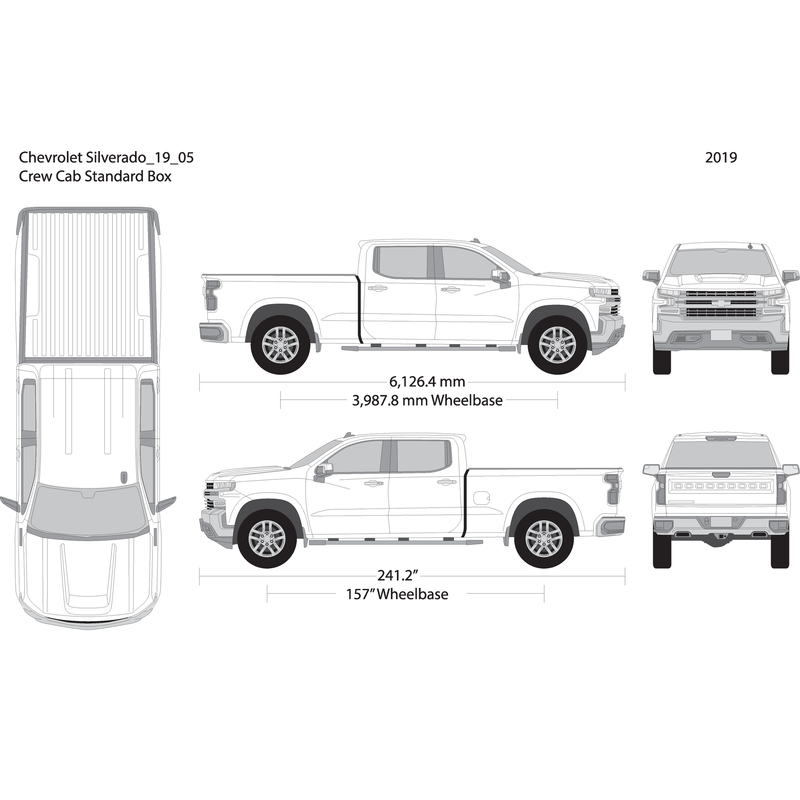 2019 Chevy Silverado 1500 V05 Vehicle Wrap Template