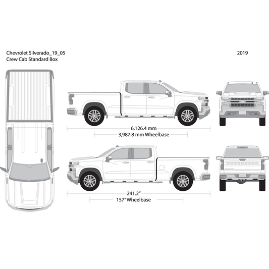 2019 Chevy Silverado 1500 V05 Vehicle Wrap Template