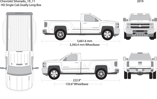 2019 Chevy Silverado 2500 3500 Hd V11 Vehicle Wrap Template