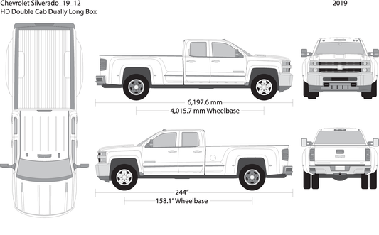 2019 Chevy Silverado 2500 3500 Hd V12 Vehicle Wrap Template