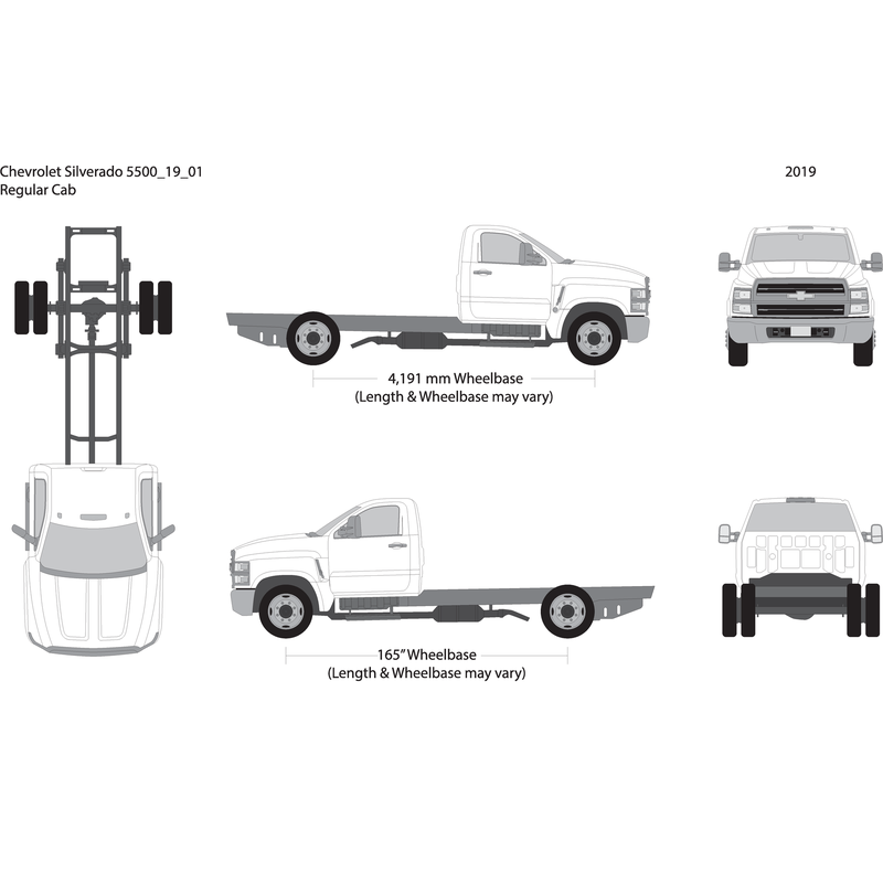 2019 Chevy Siverado 5500 V01 Vehicle Wrap Template