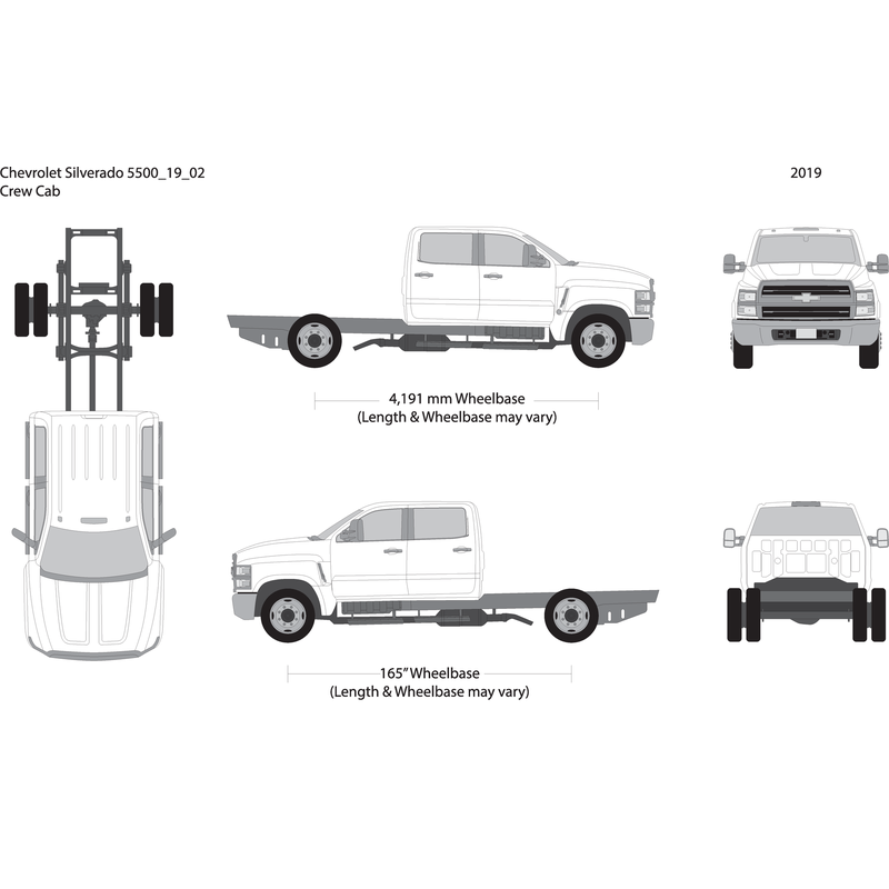 2019 Chevy Siverado 5500 V02 Vehicle Wrap Template
