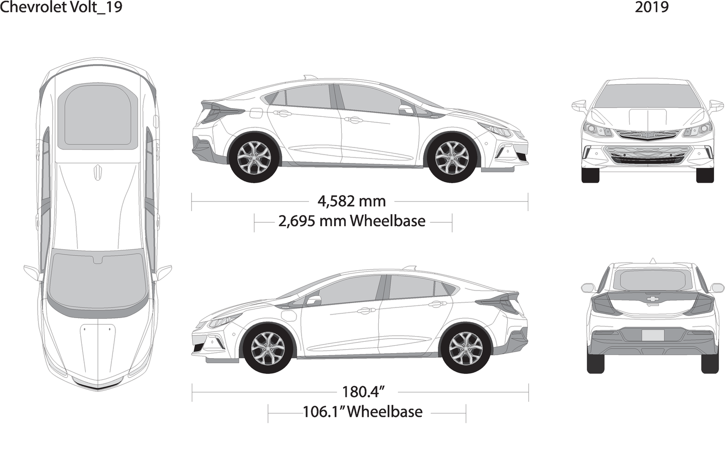 2019 Chevy Volt V19 Vehicle Wrap Template