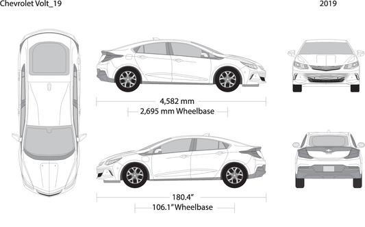 2019 Chevy Volt V19 Vehicle Wrap Template
