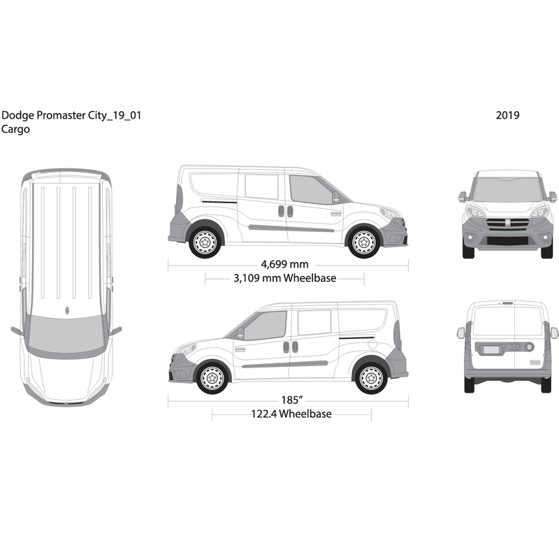 2019 Dodge Promaster City V01 Vehicle Wrap Template